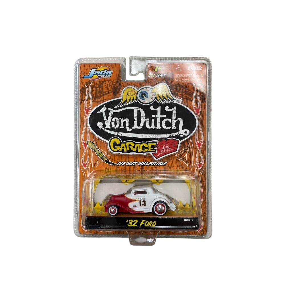 Jada Toys 1932 Von Dutch Garage 32 Ford White & Red #13 Diecast 1/64 Scale NEW